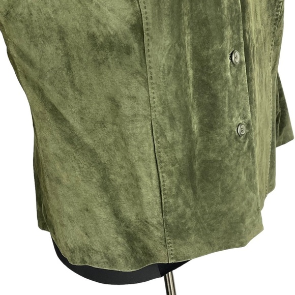 PENDLETON GREEN SUEDE LEATHER LIGHTWEIGHT BUTTON DOWN SHIRT JACKET SHACKET - Picture 10 of 13